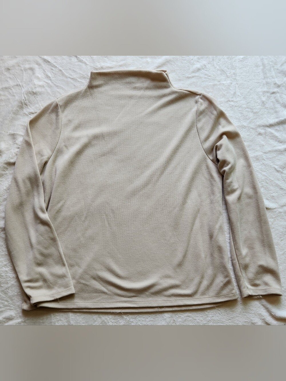 Ann Taylor Beige/Cream Mockneck Long Sleeve Blouse